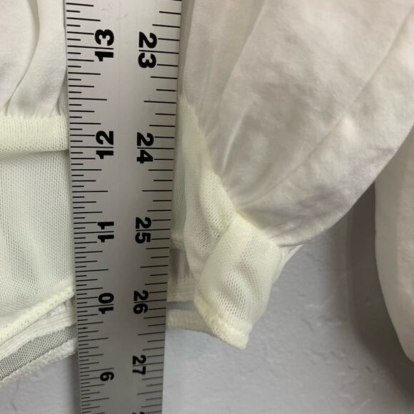Intimately Free People White Body Suit Blousy Flowy Long Sleeve All Tucks - Picture 7 of 9